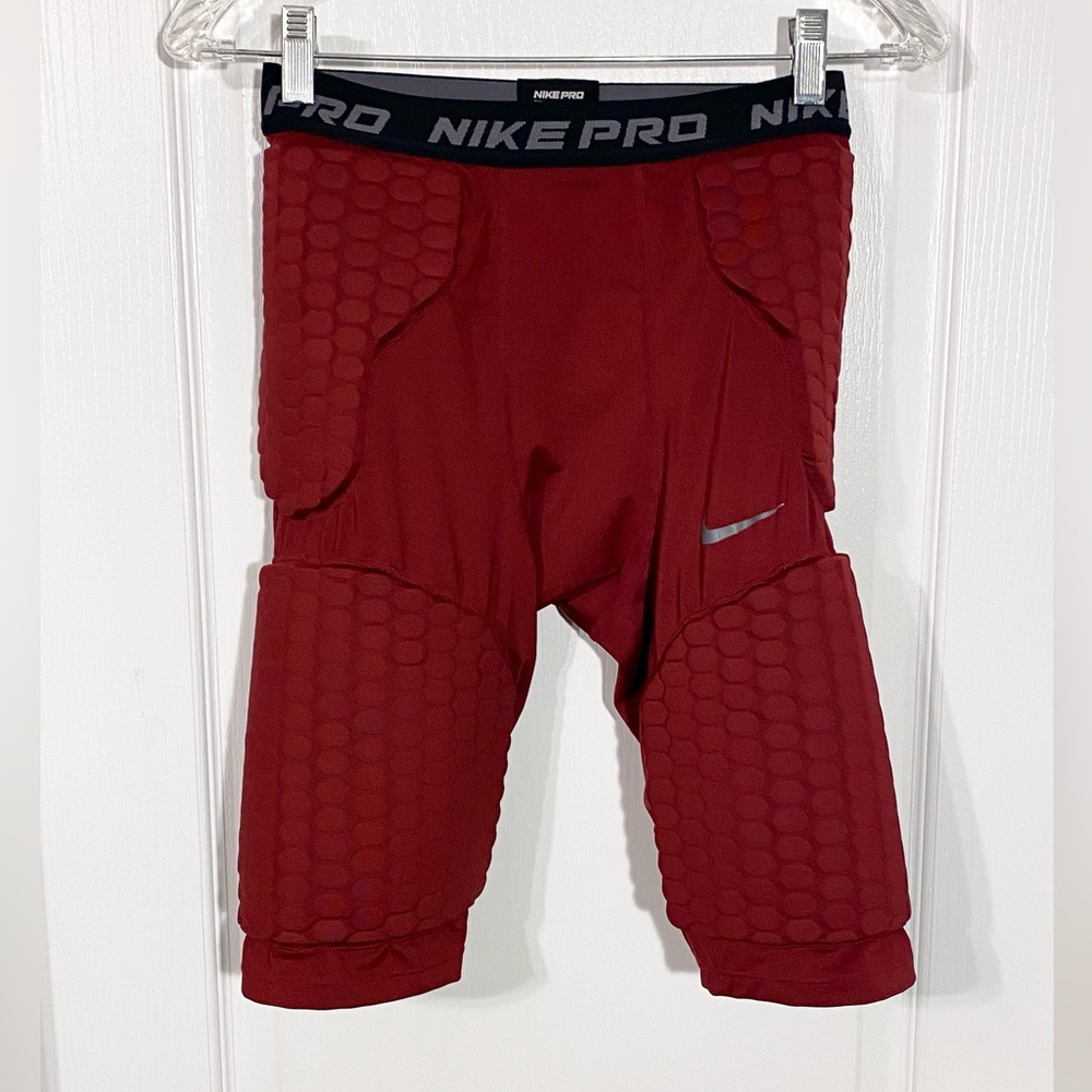 NIKE Pro Combat Padded Base Layer Football Shorts Red Men’s Small